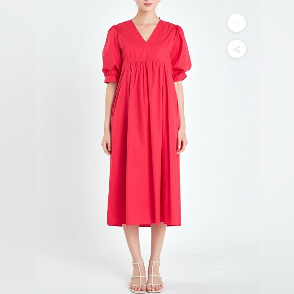 NWT English Factory Red Poplin Dress